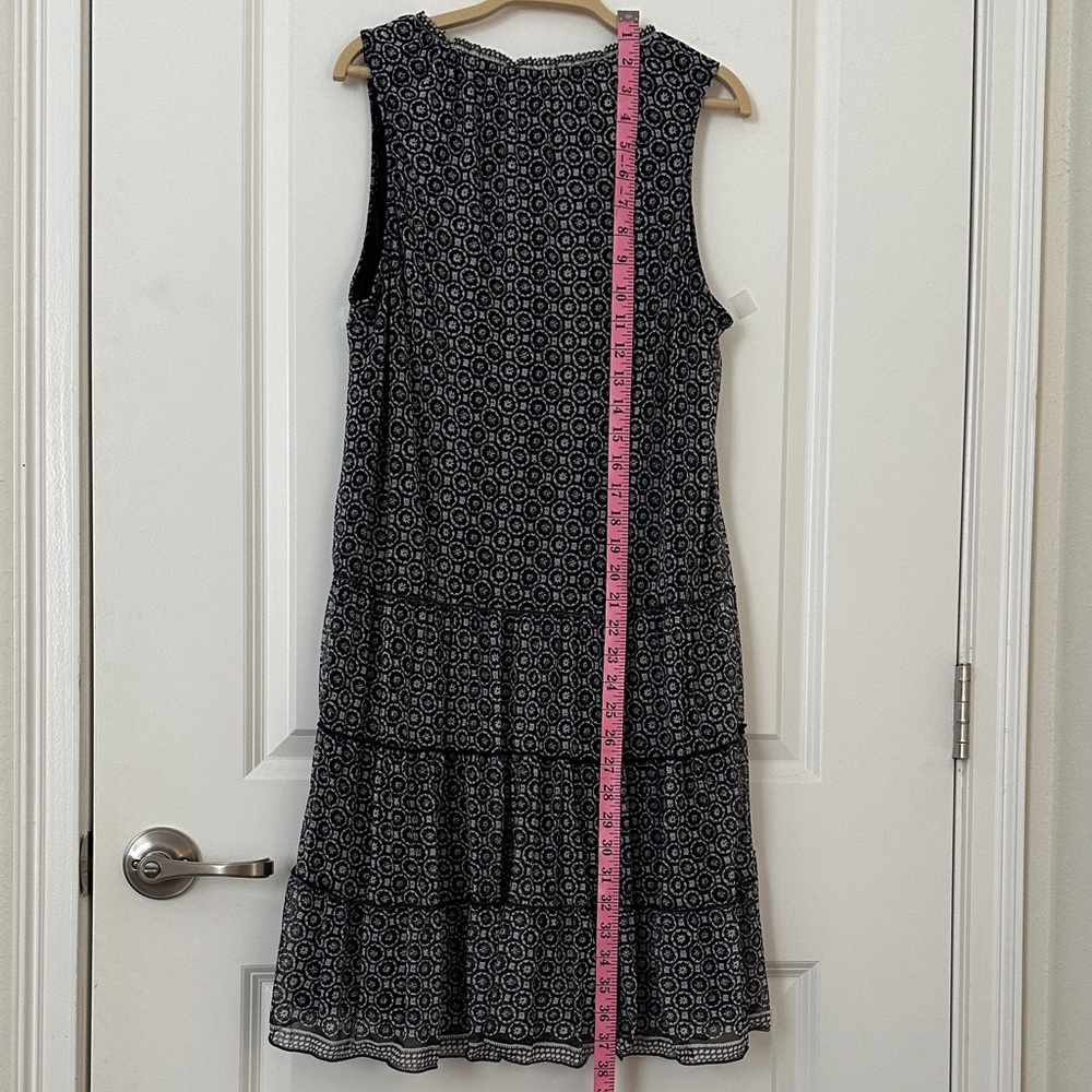 Max Studio Sleeveless Black & White Printed Tiered Dress - Picture 5 of 6